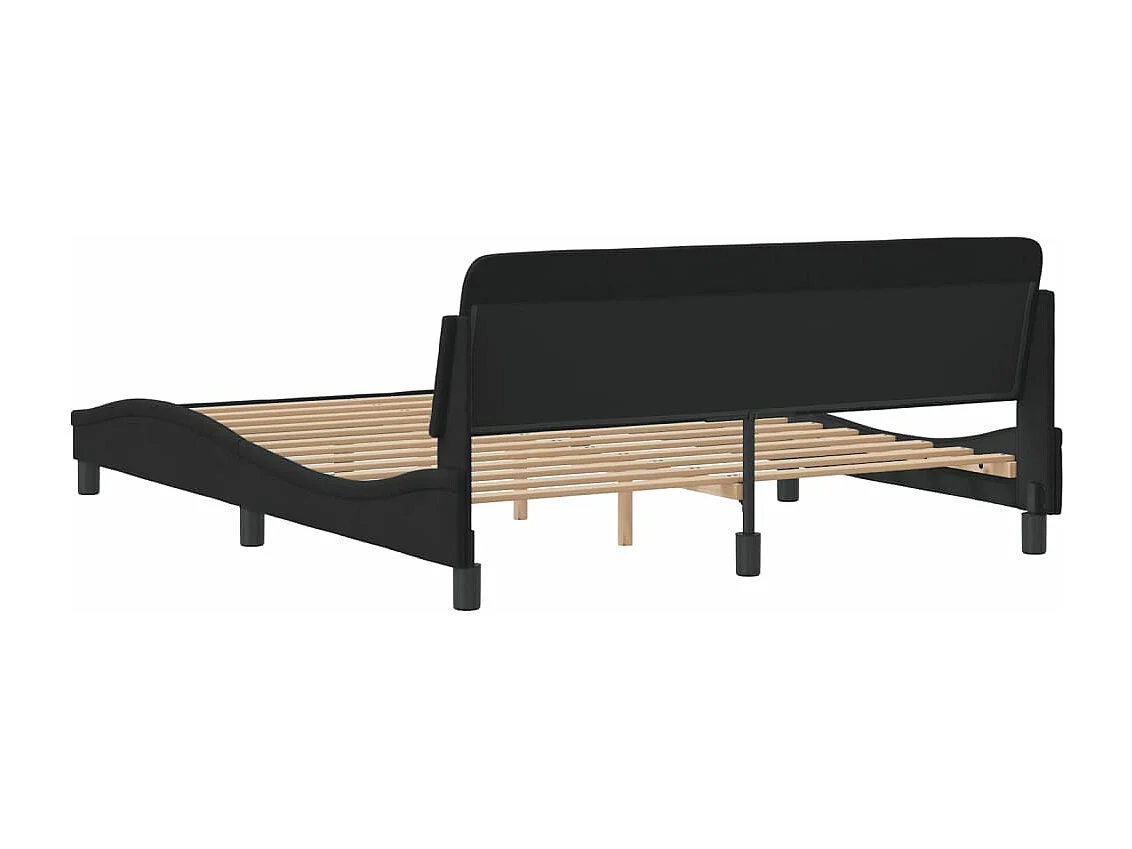 Cadre de lit sans matelas noir 160x200 cm velours