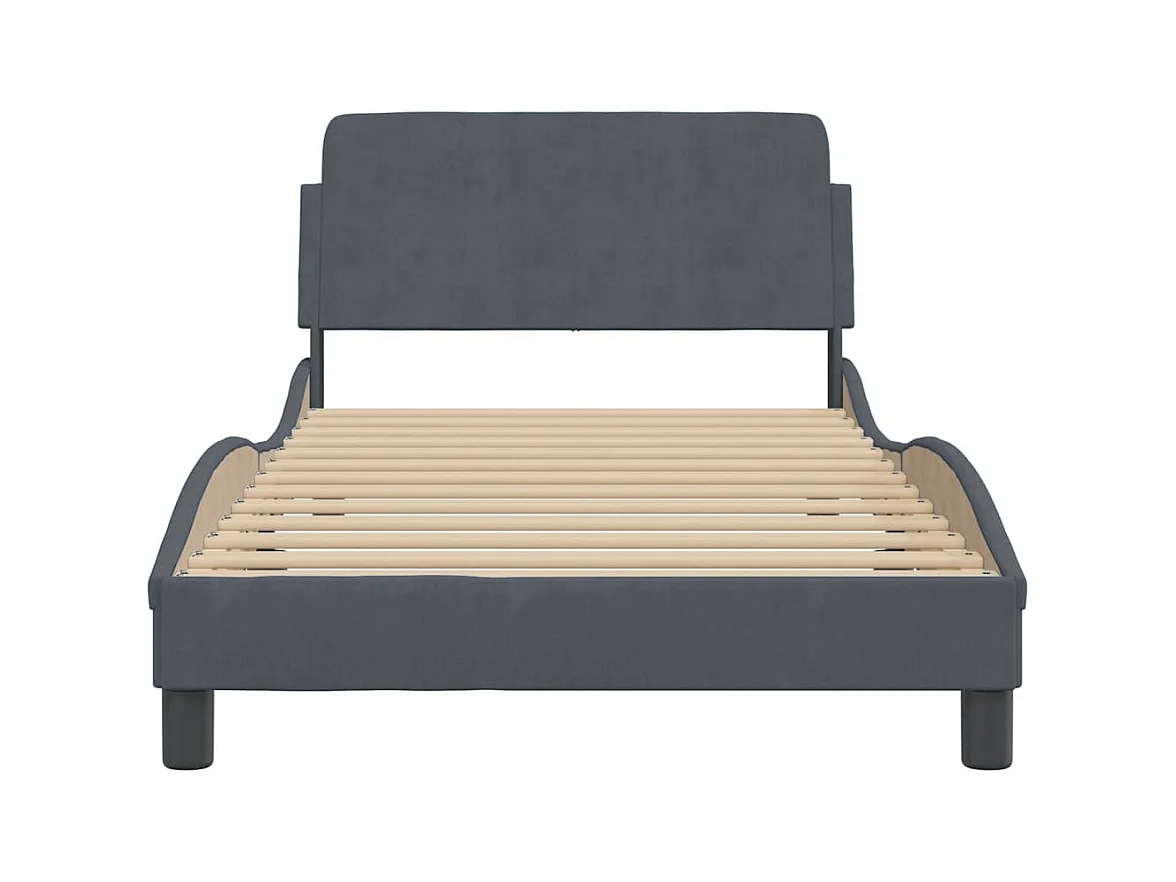 Bedframe zonder matras 100x200 cm fluweel donkergrijs