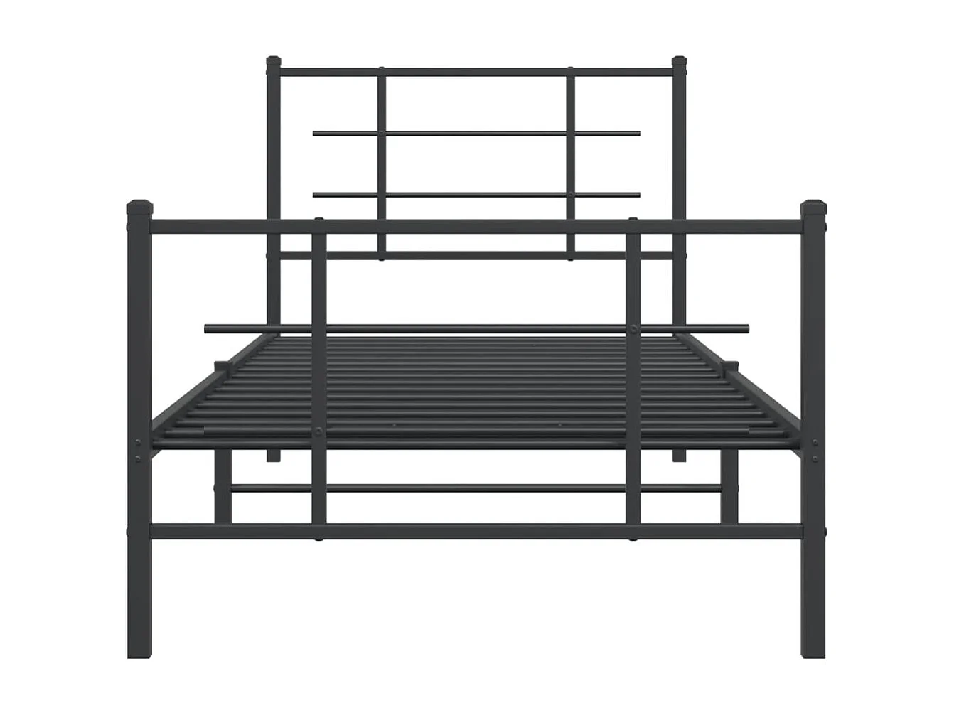 Giroletto con Testiera e Pediera Metallo Nero 90x200 cm