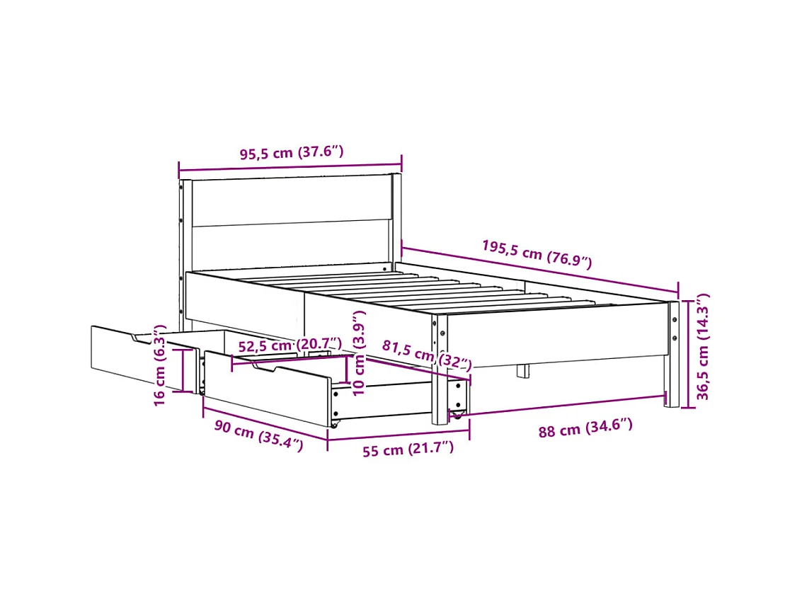 Cadre de lit métal sans matelas et tête de lit blanc 200x200 cm