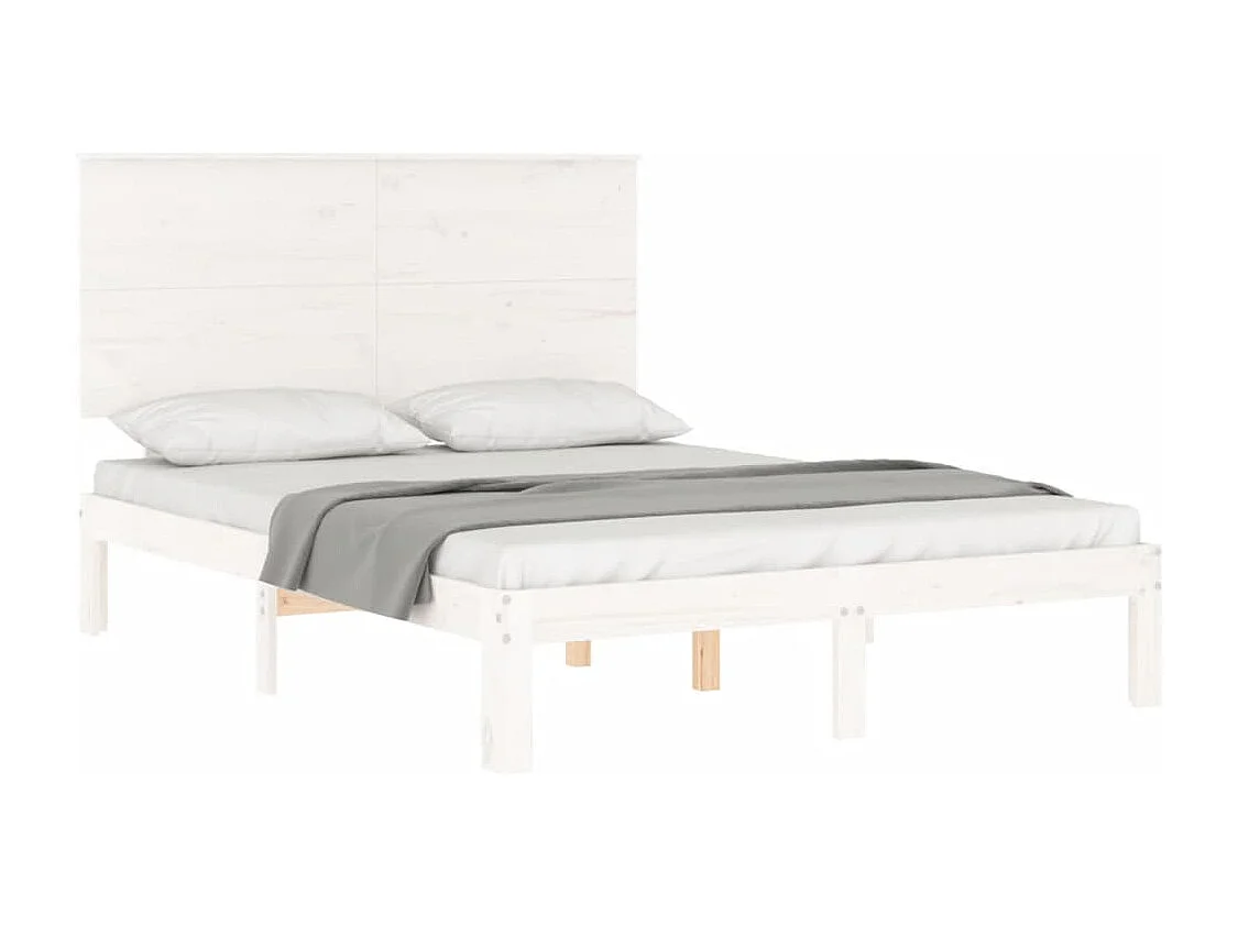 Cadre de lit sans matelas blanc 120x200 cm bois de pin massif