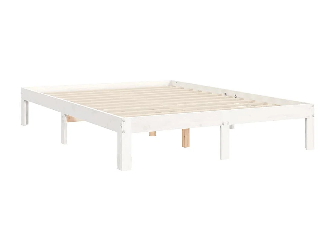 Cadre de lit sans matelas blanc 120x200 cm bois de pin massif