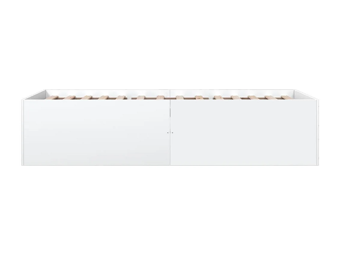 Cadre de lit blanc 75x190 cm bois d'ingénierie