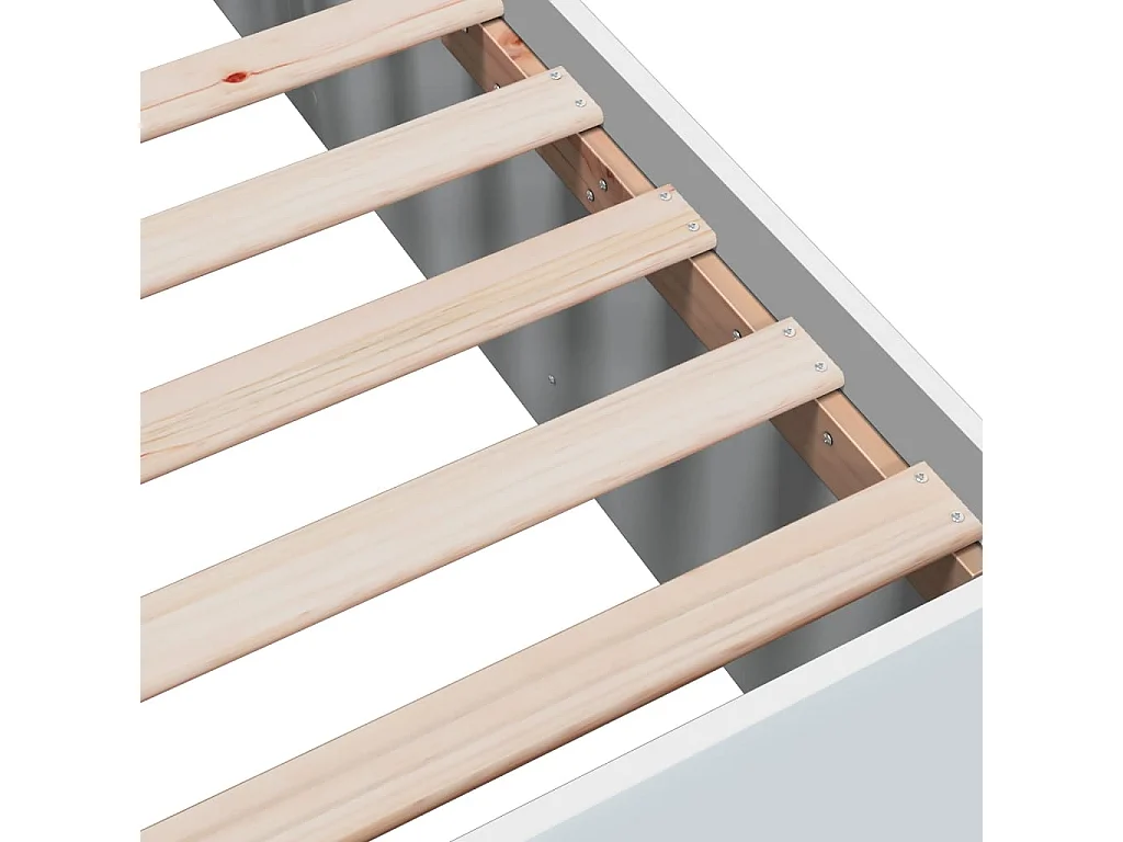 Cadre de lit blanc 75x190 cm bois d'ingénierie