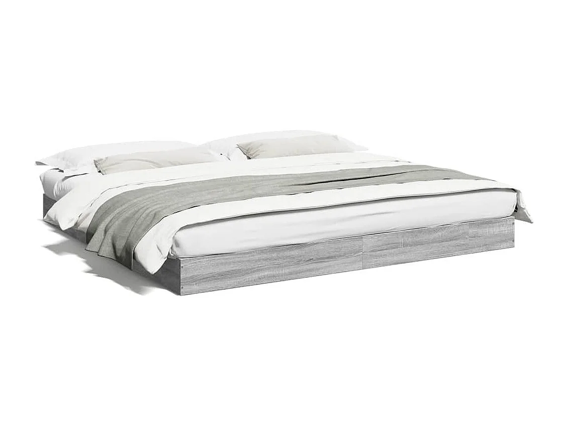 Cadre de lit sans matelas sonoma gris 200x200 cm