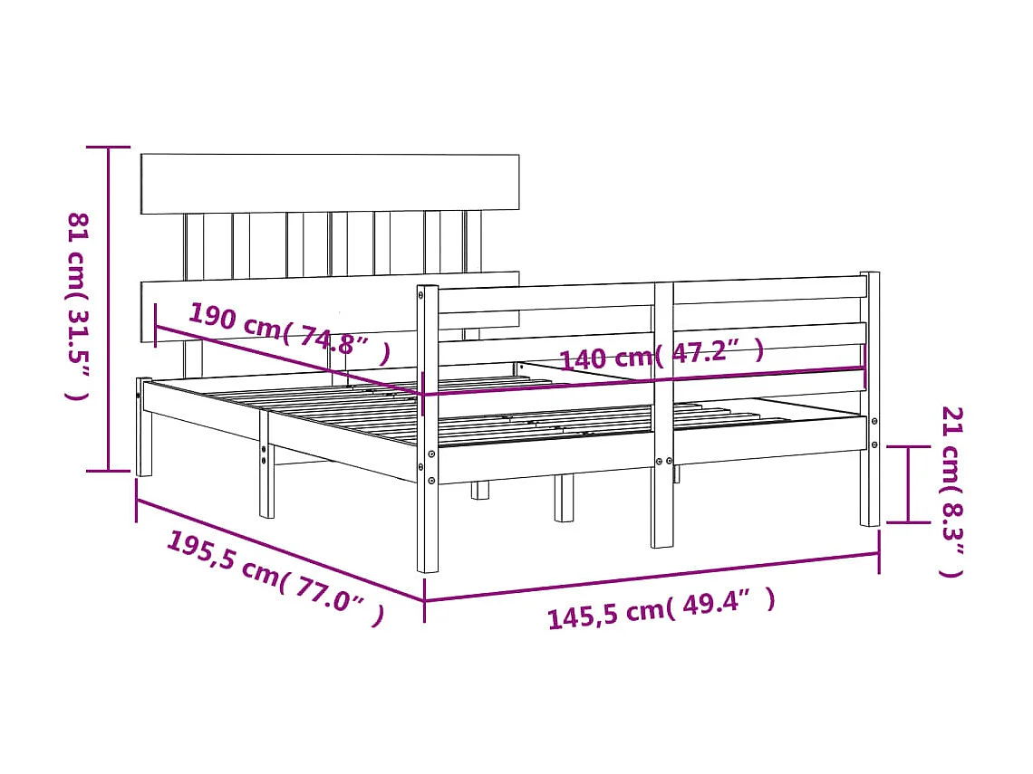 Bedframe stof donkergrijs 120x190 cm