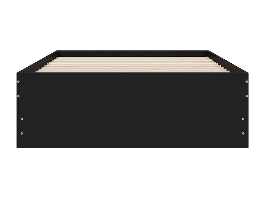 Cadre de lit avec tiroirs sans matelas noir 75x190 cm