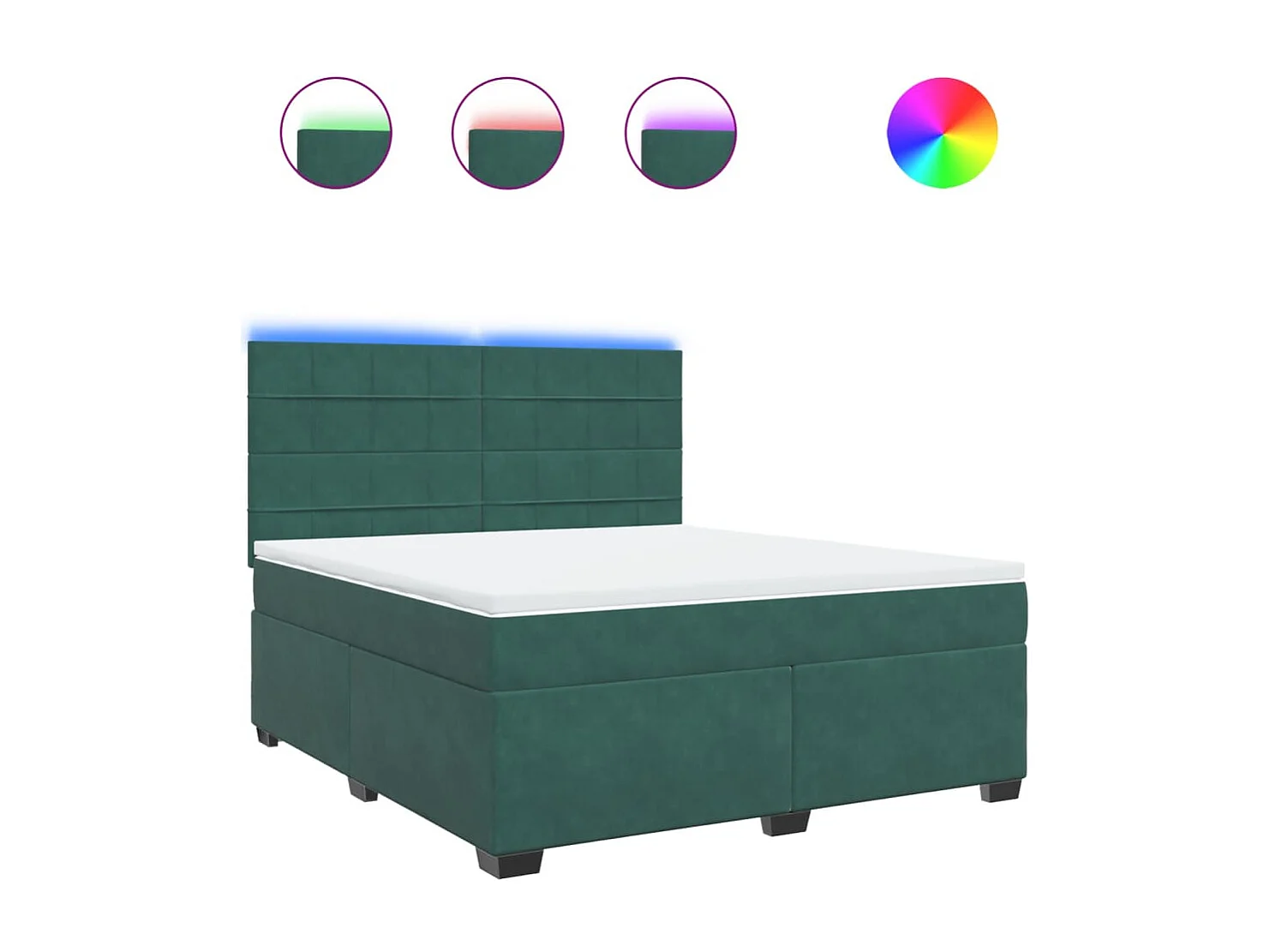 Boxspringbett mit Matratze Dunkelgrün 180x200 cm Samt