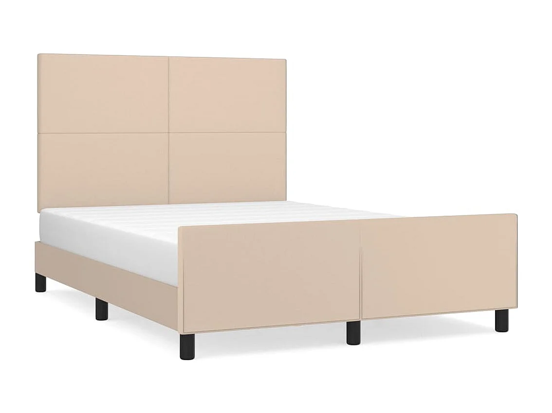Cadre de lit sans matelas cappuccino 140x190 cm similicuir