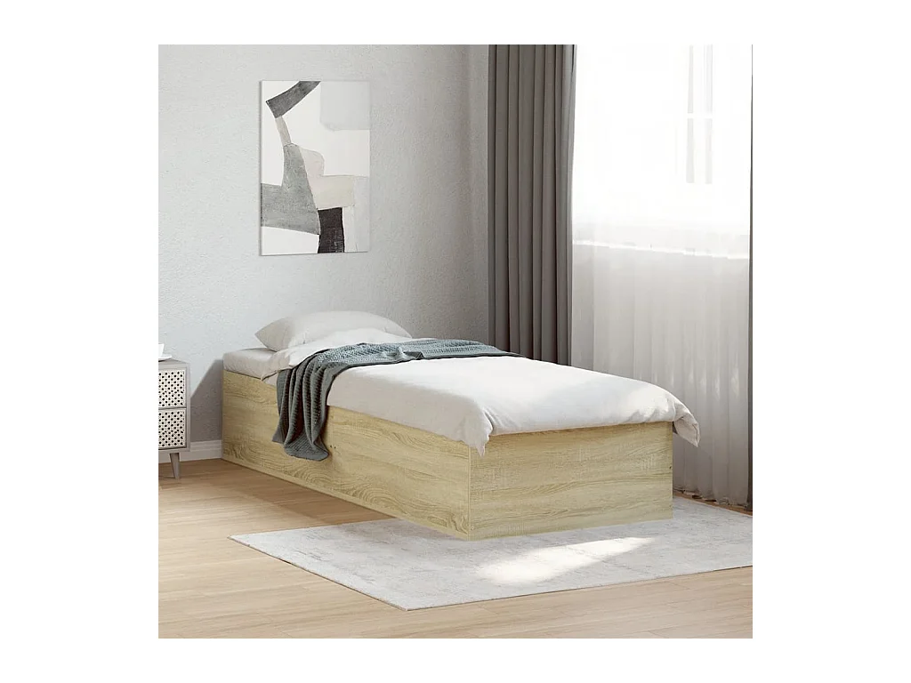 Estructura de cama madera de ingeniería roble Sonoma 90x200 cm