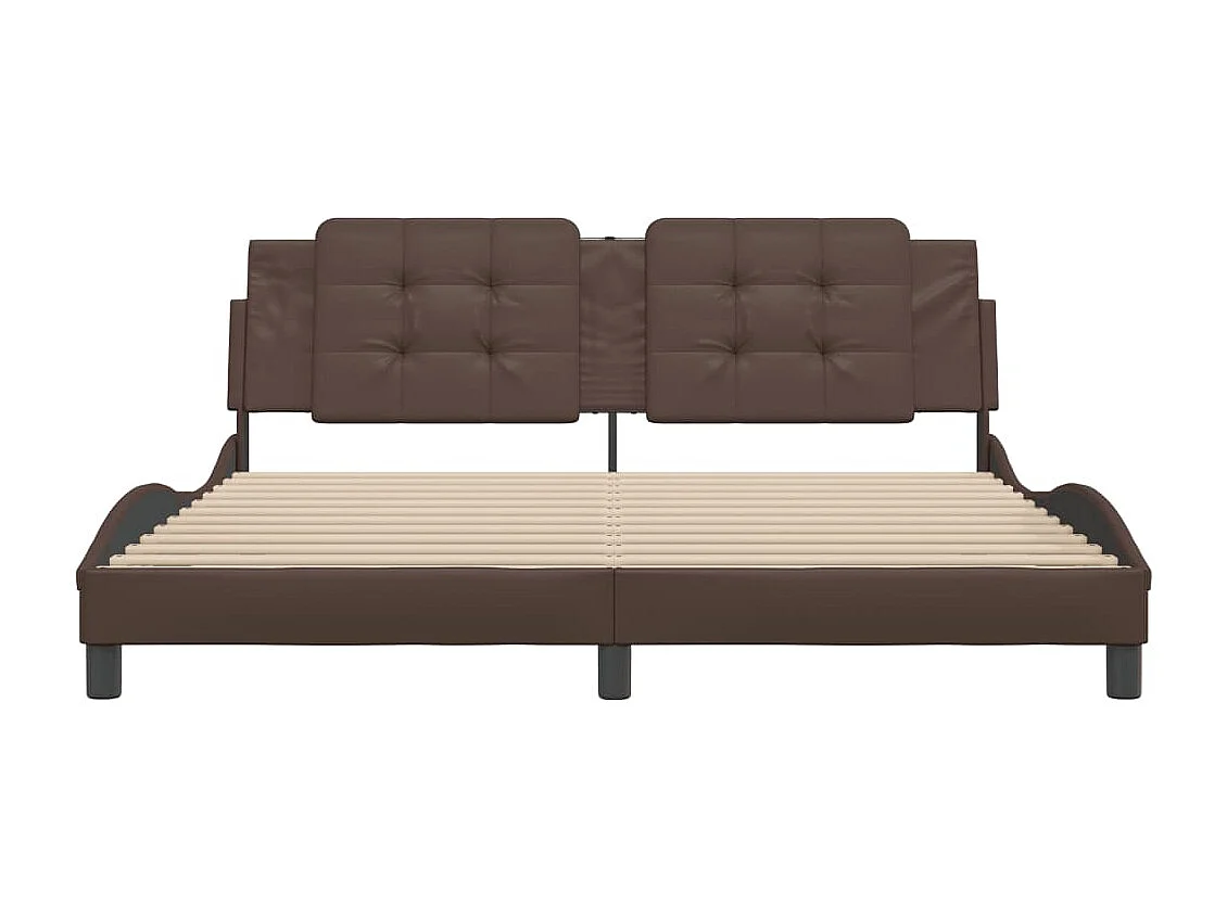 Cadre de lit sans matelas marron 180x200 cm similicuir