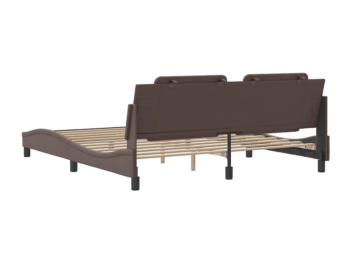 Cadre de lit sans matelas marron 180x200 cm similicuir