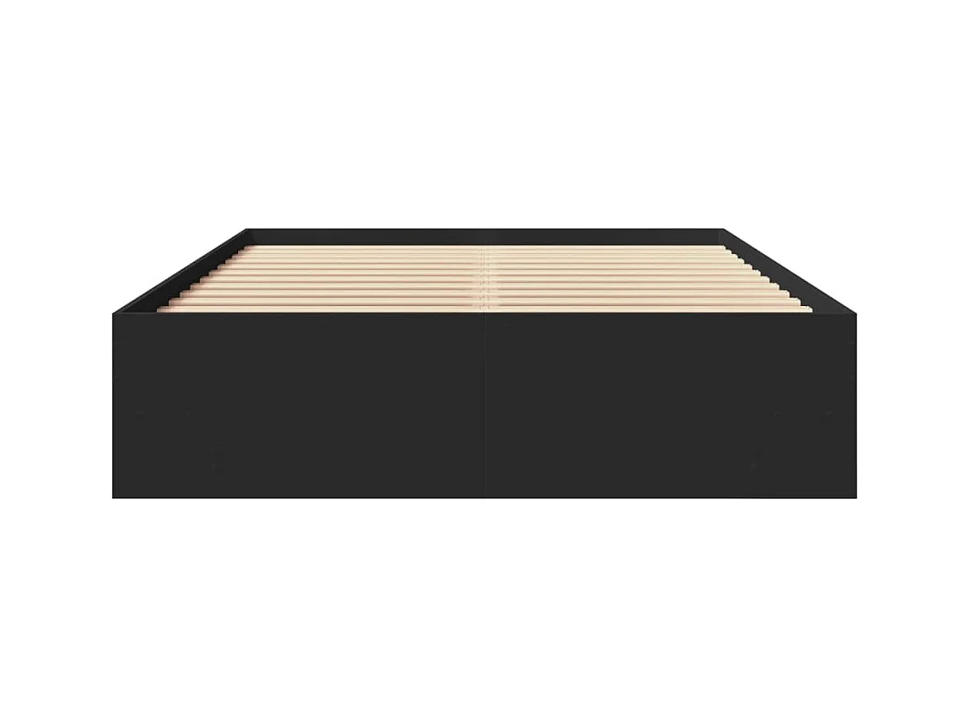 Cadre de lit sans matelas noir 140x190 cm bois d'ingénierie