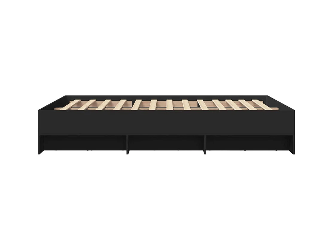 Cadre de lit sans matelas noir 140x190 cm bois d'ingénierie