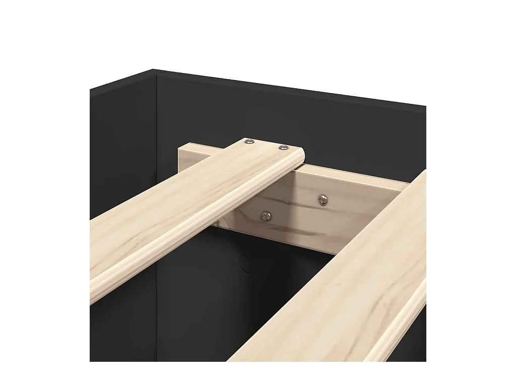 Cadre de lit sans matelas noir 140x190 cm bois d'ingénierie