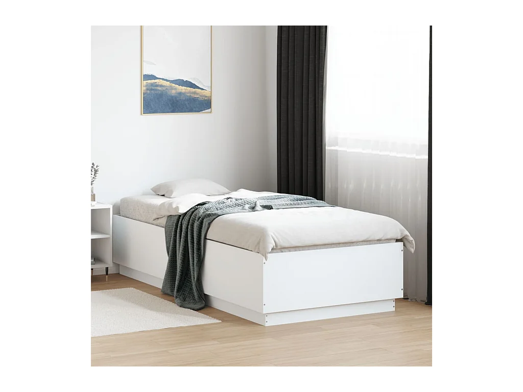 Cadre de lit sans matelas blanc 100x200 cm
