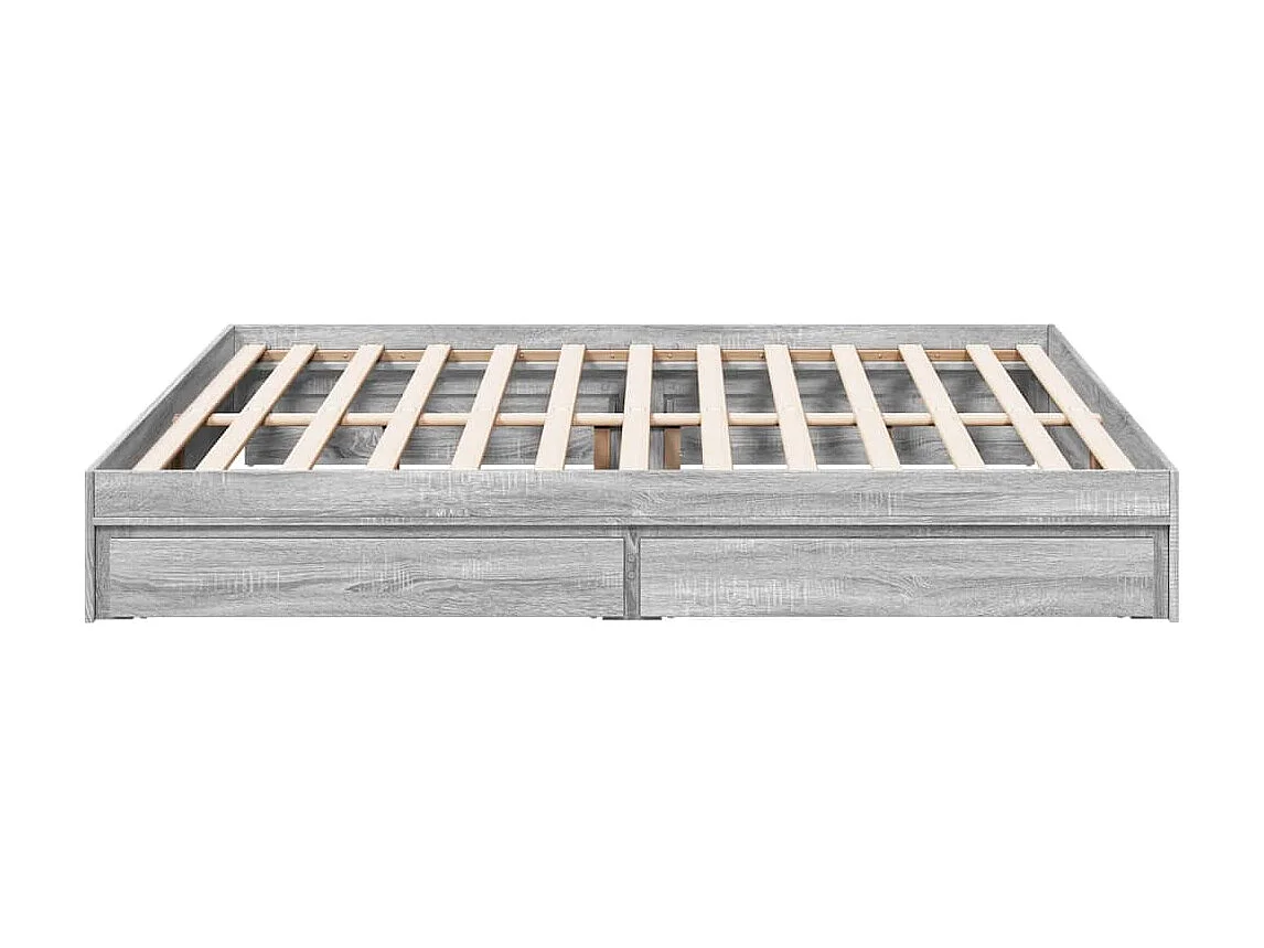Bettgestell mit Schubladen Grau Sonoma 200x200cm Holzwerkstoff