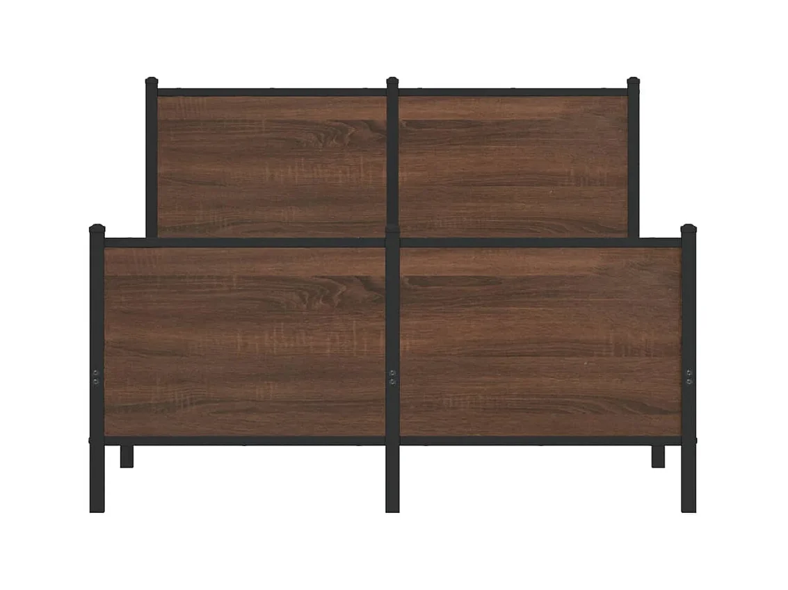 Cadre de lit en métal sans matelas chêne marron 137x190 cm