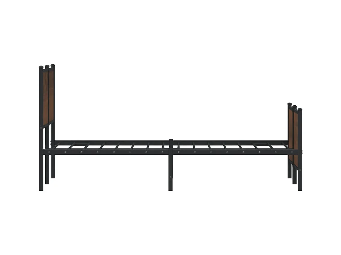 Cadre de lit en métal sans matelas chêne marron 137x190 cm