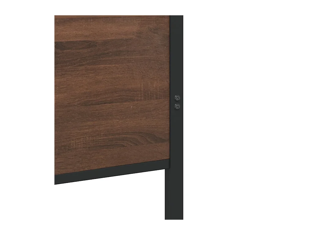 Cadre de lit en métal sans matelas chêne marron 137x190 cm