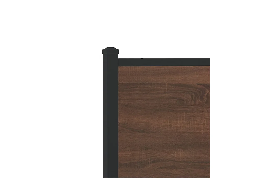 Cadre de lit en métal sans matelas chêne marron 137x190 cm