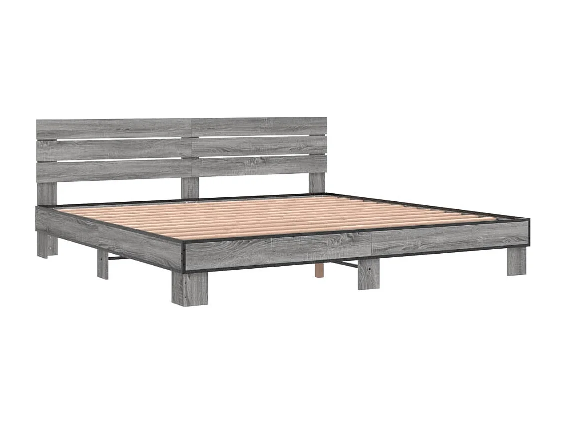 Estrutura de cama 200x200 cm derivados madeira/metal