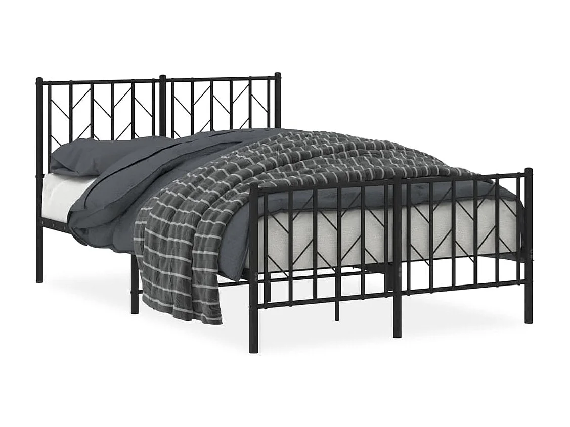 Estructura cama sin colchón con estribo metal negro 120x190 cm