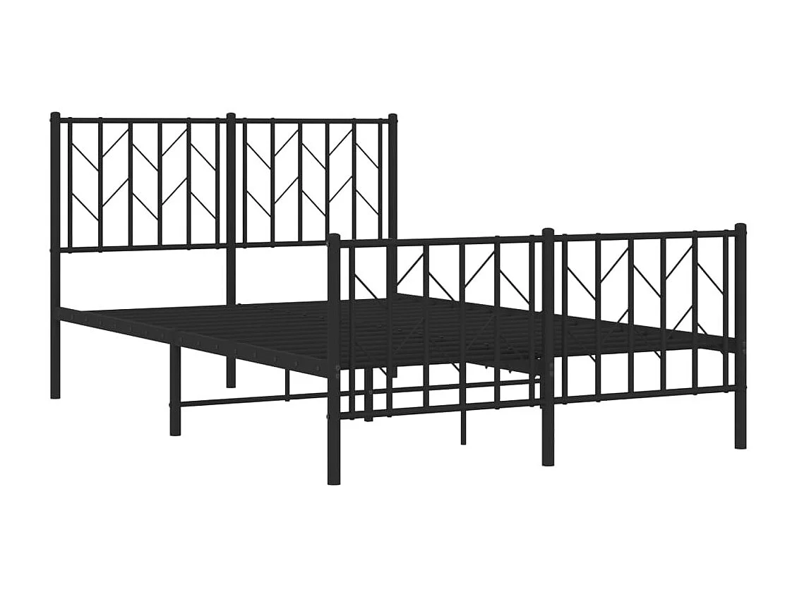 Estructura cama sin colchón con estribo metal negro 120x190 cm