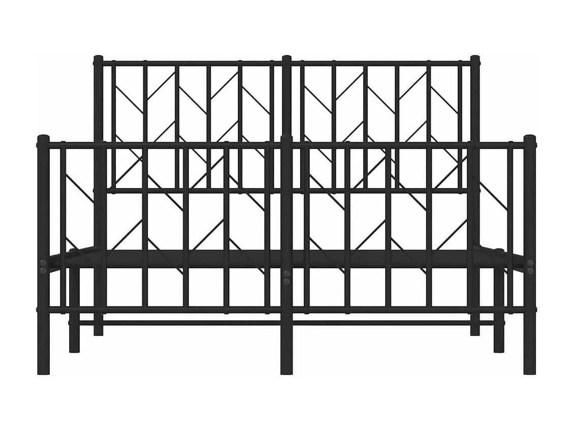 Estrutura de cama com cabeceira e pés 120x190 cm metal preto