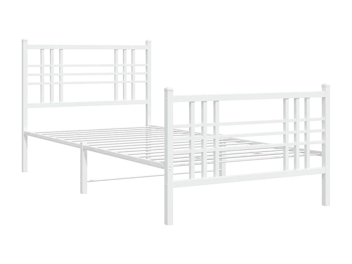 Estructura cama sin colchón con estribo metal blanco 100x190 cm