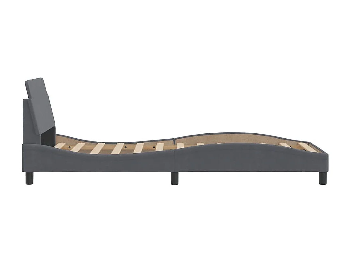 Cadre de lit sans matelas gris foncé 90x200 cm velours