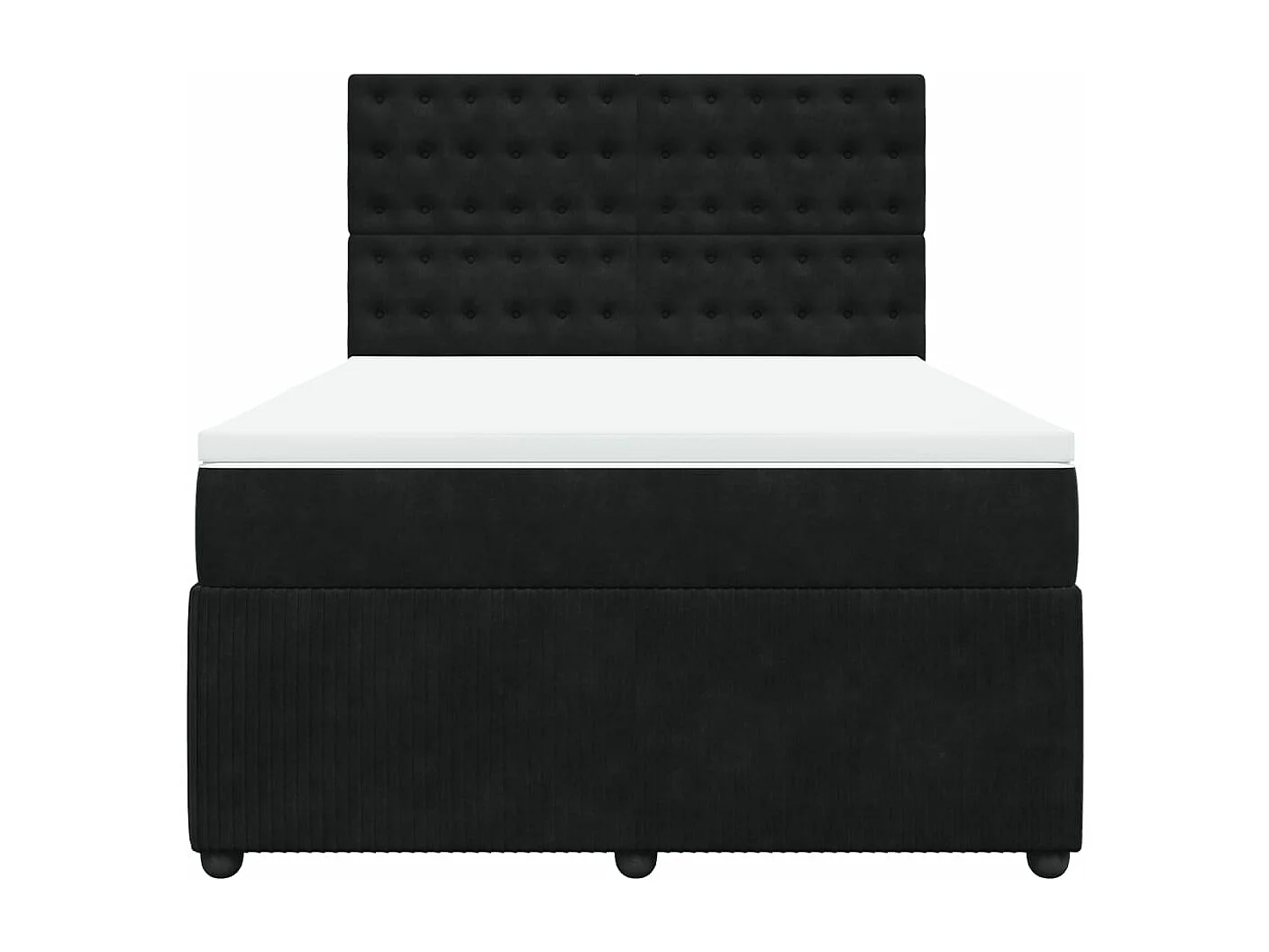 Boxspring met matras fluweel zwart 160x200 cm