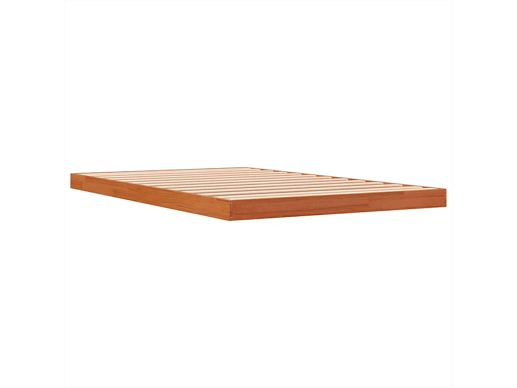 Cadre de lit sans matelas cire marron 120x200cm bois pin massif