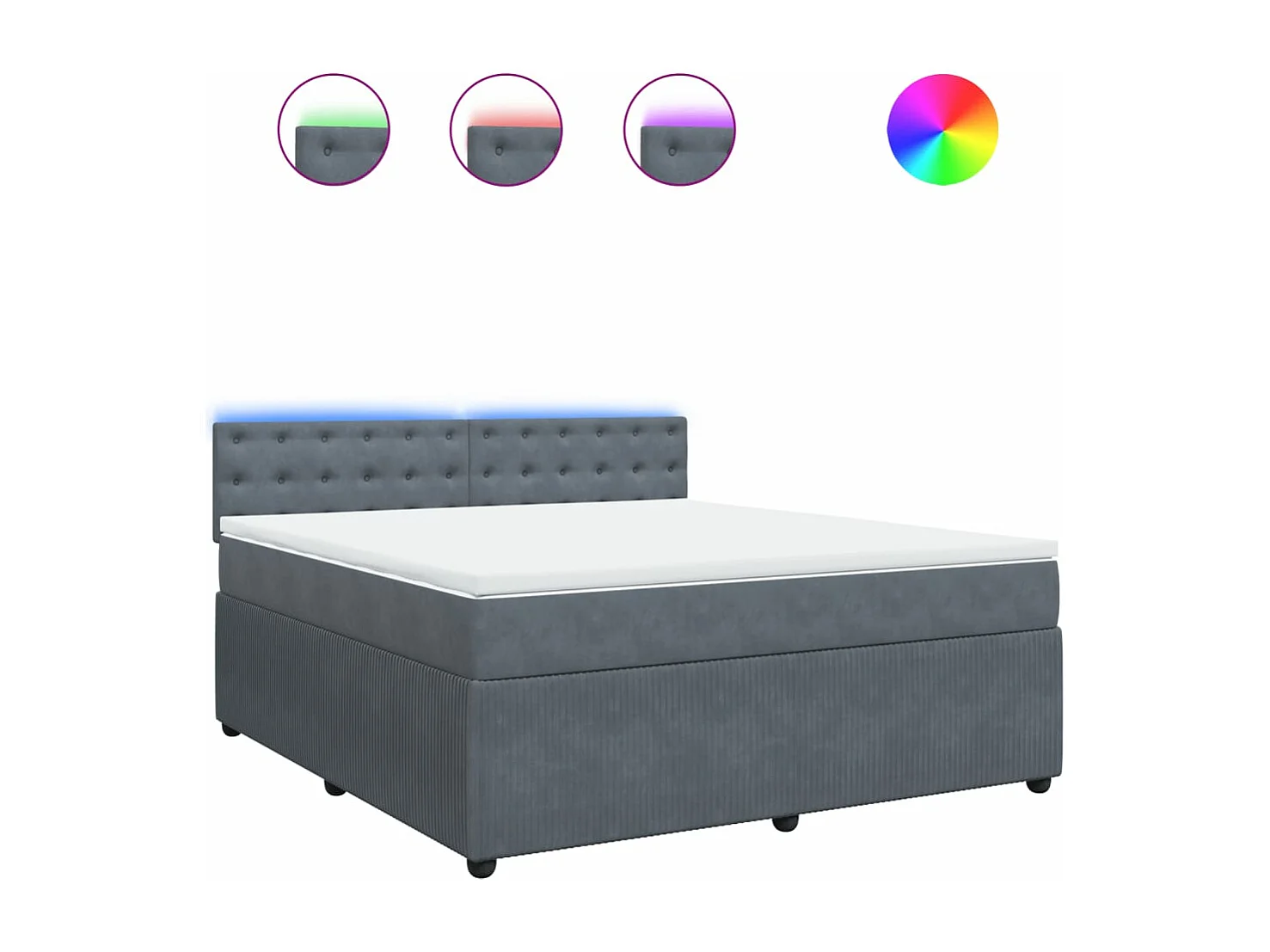 Boxspring met matras fluweel donkergrijs 180x200 cm