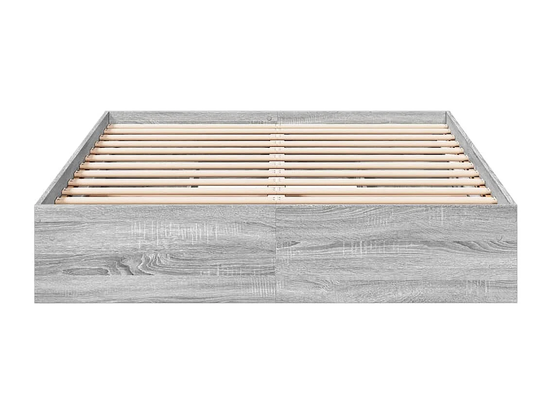 Bettgestell mit Schubladen Grau Sonoma 135x190 cm Holzwerkstoff