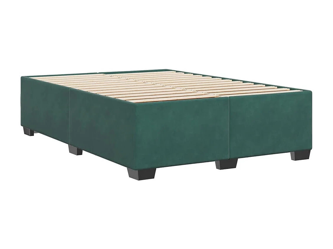Cadre de lit sans matelas vert foncé 160x200 cm velours