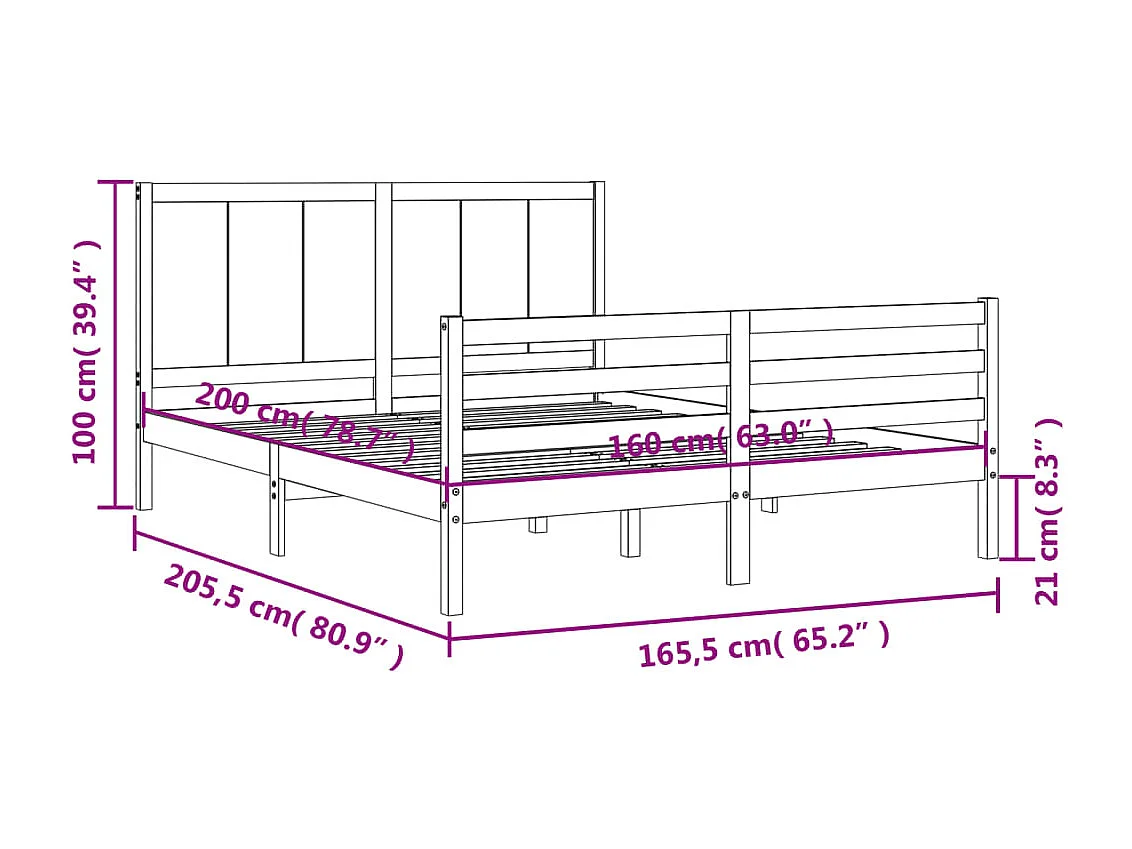 Estructura cama sin colchón terciopelo verde oscuro 160x200 cm
