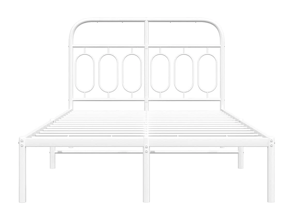 Giroletto con Testiera Metallo Bianco 120x190 cm