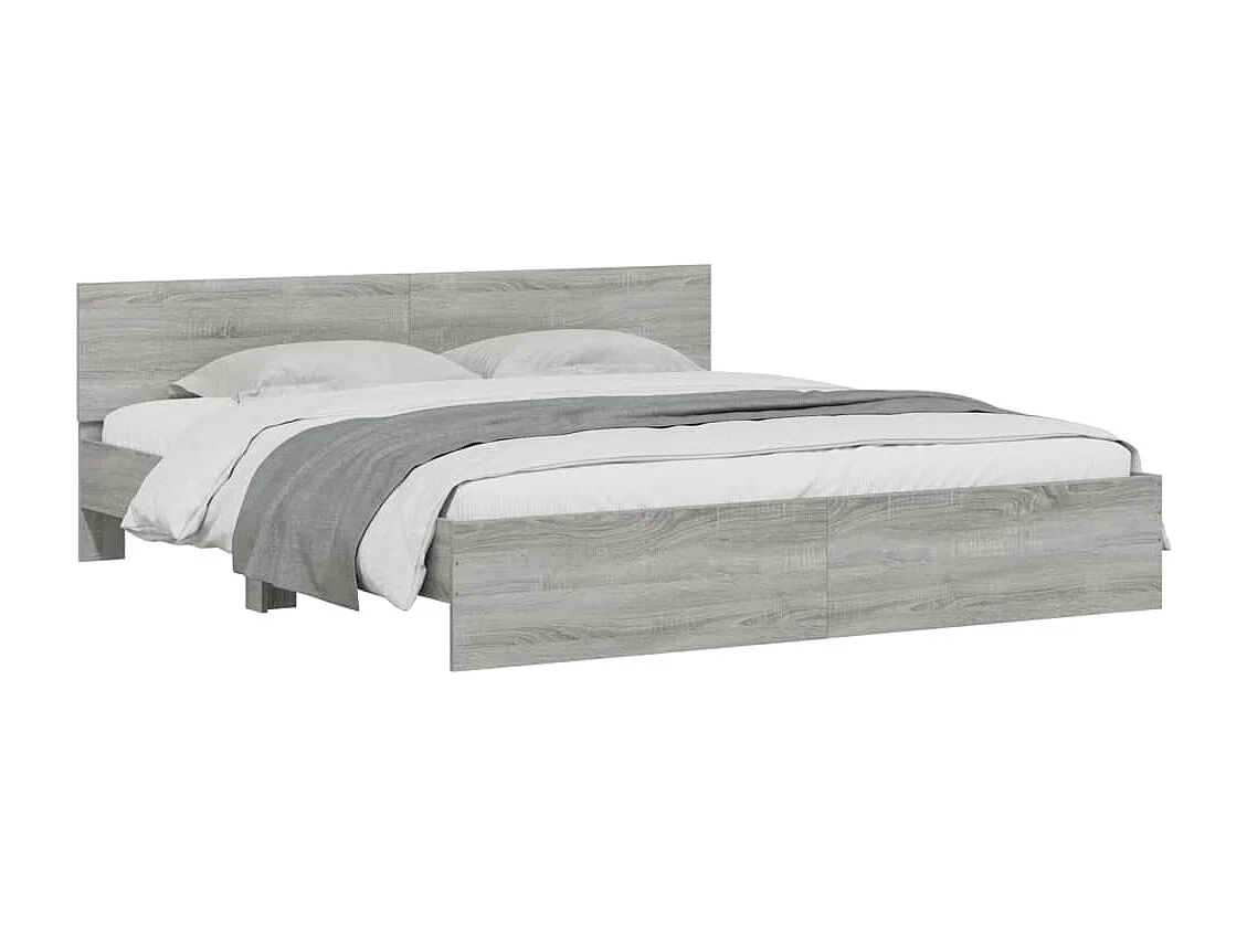 Cadre de lit sans matelas sonoma gris 160x200 cm