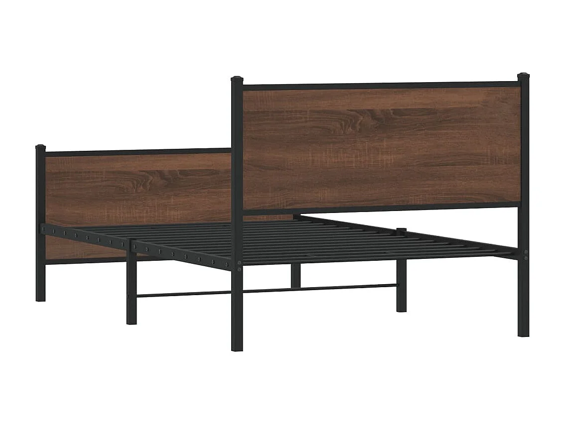 Bedframe zonder matras metaal bruin eikenkleurig 100x190 cm