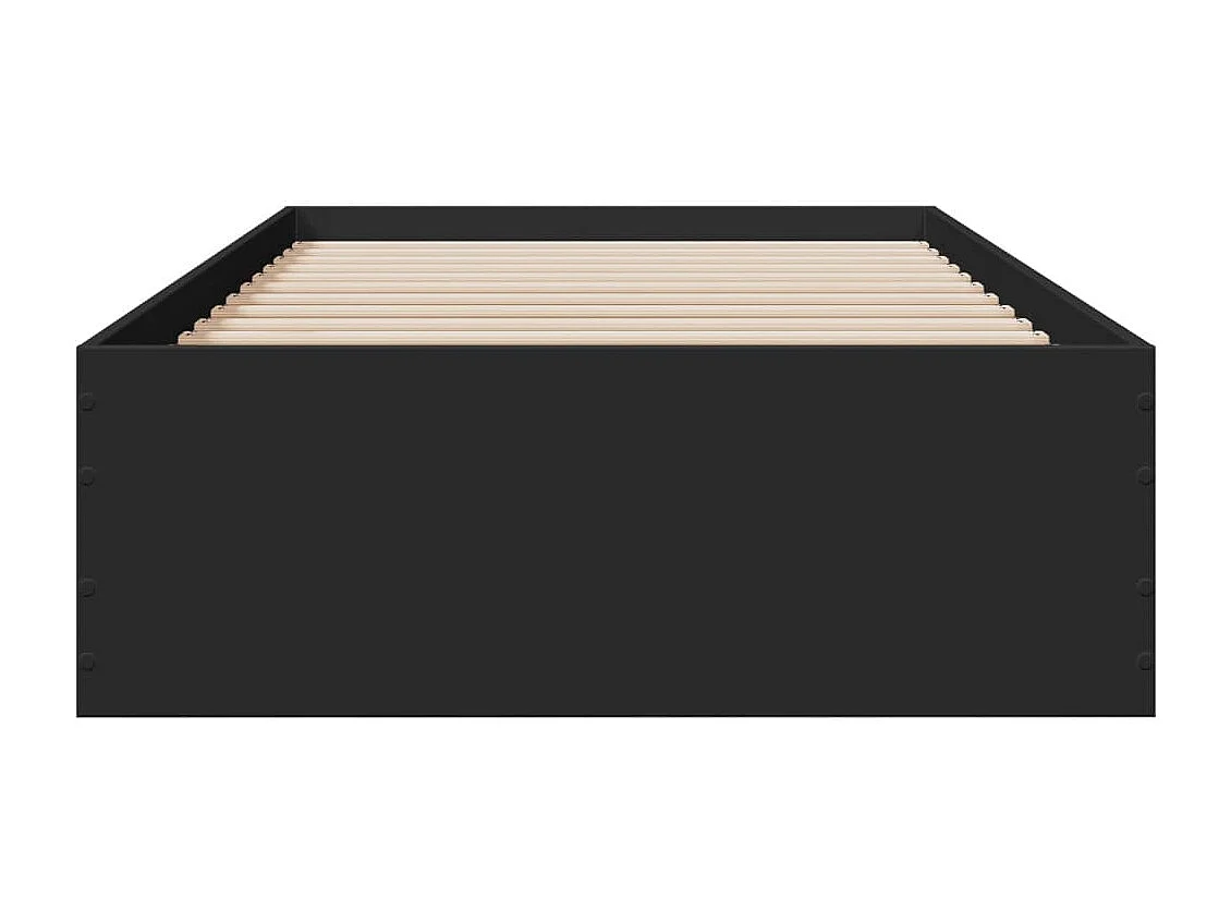 Bedframe met lades bewerkt hout zwart 75x190 cm