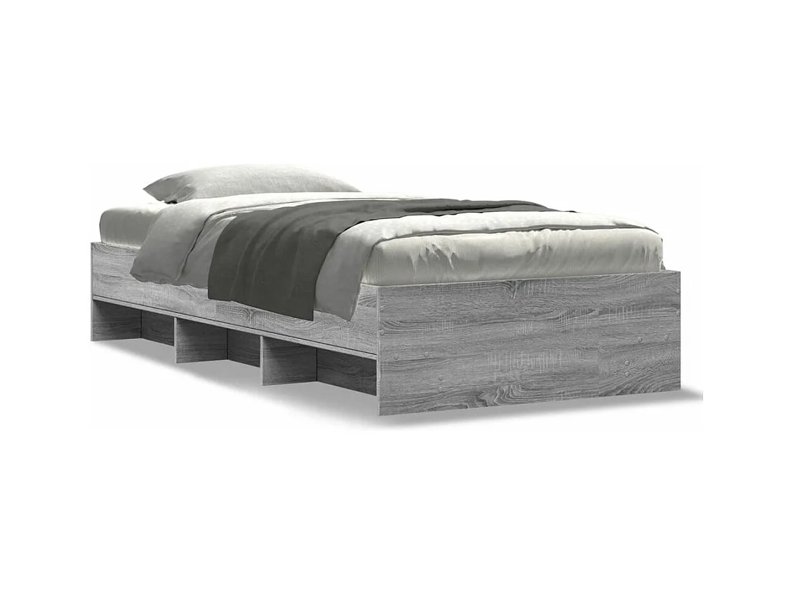 Cadre de lit sans matelas sonoma gris 90x190 cm