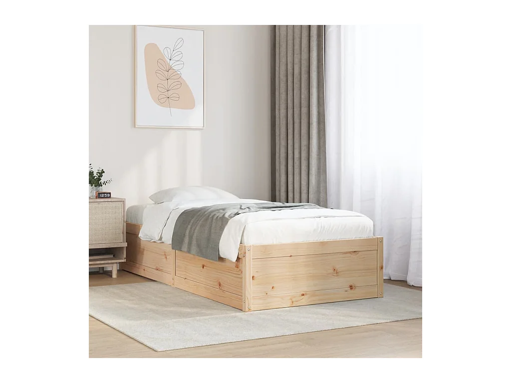 Cadre de lit sans matelas 90x200 cm bois de pin massif