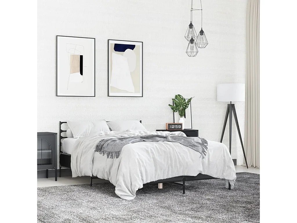Cadre de lit sans matelas noir 140x200 cm