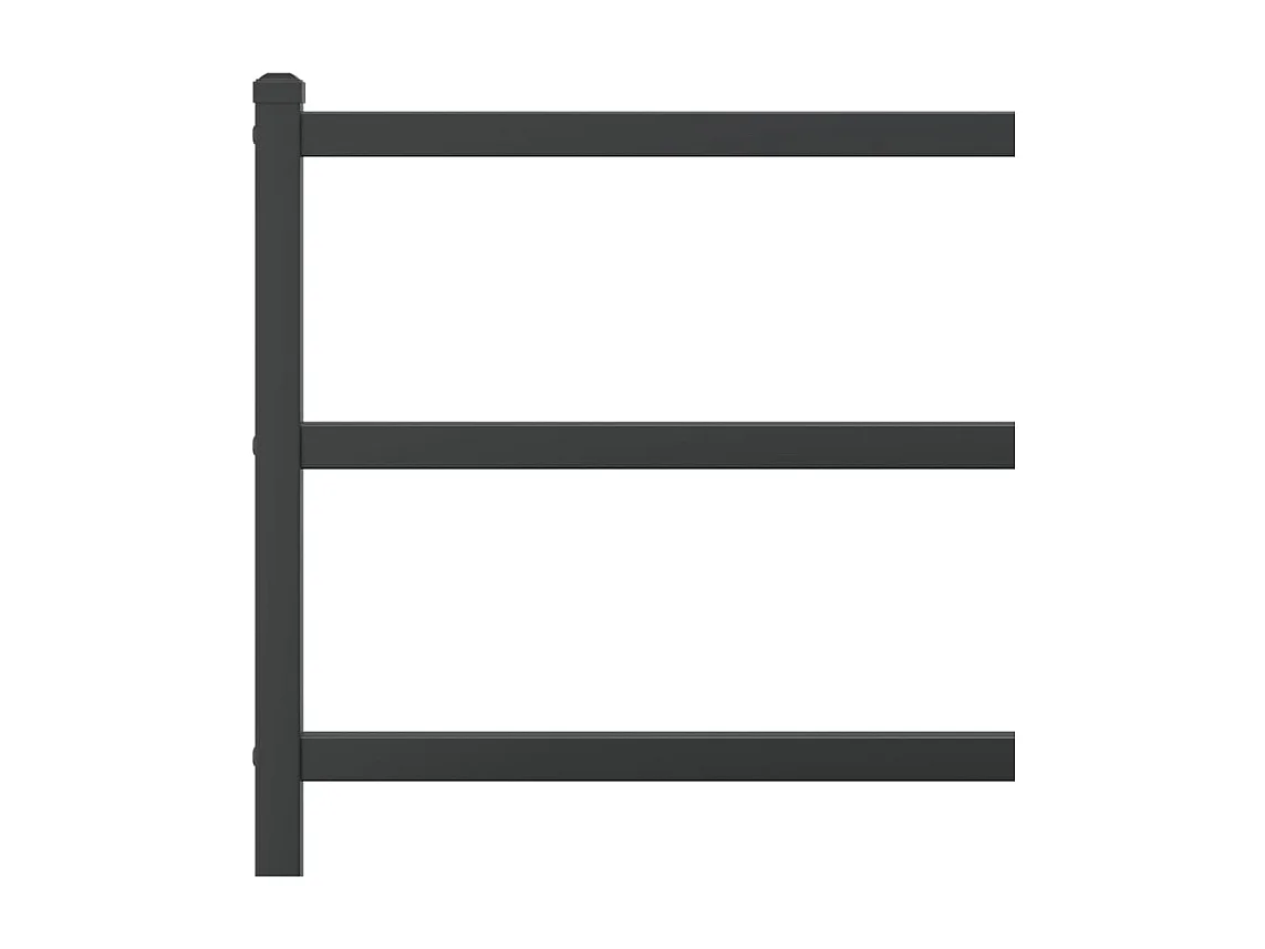 Cadre de lit métal sans matelas avec tête de lit noir 100x190cm