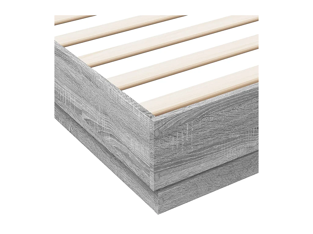 Cadre de lit sans matelas sonoma gris 200x200 cm