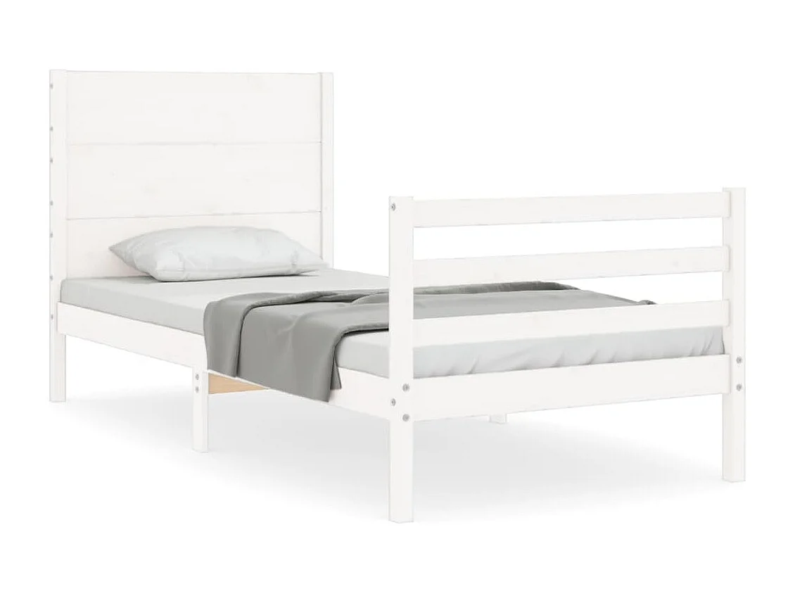 Cadre de lit sans matelas blanc 100x200 cm bois massif