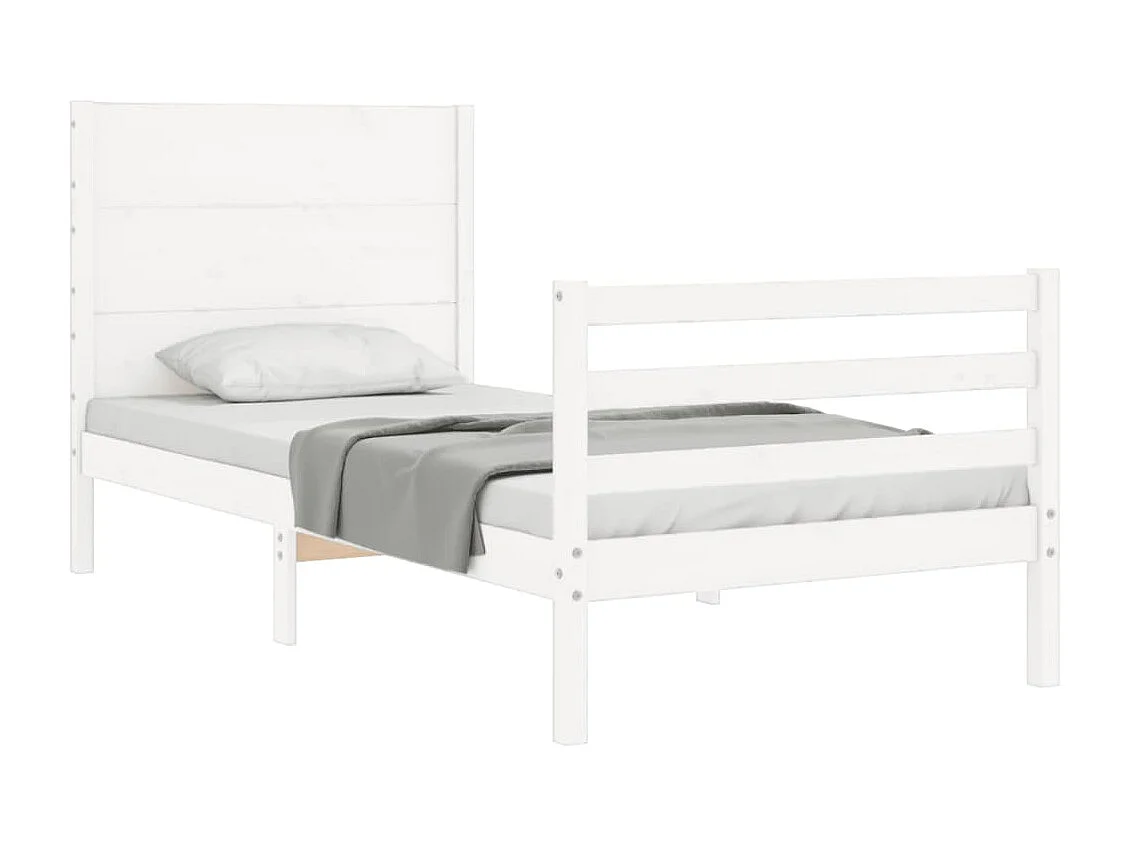 Cadre de lit sans matelas blanc 100x200 cm bois massif
