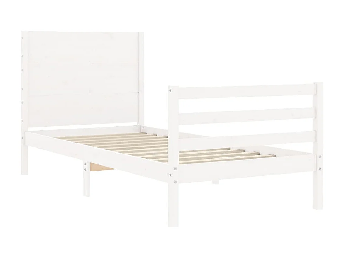 Cadre de lit sans matelas blanc 100x200 cm bois massif