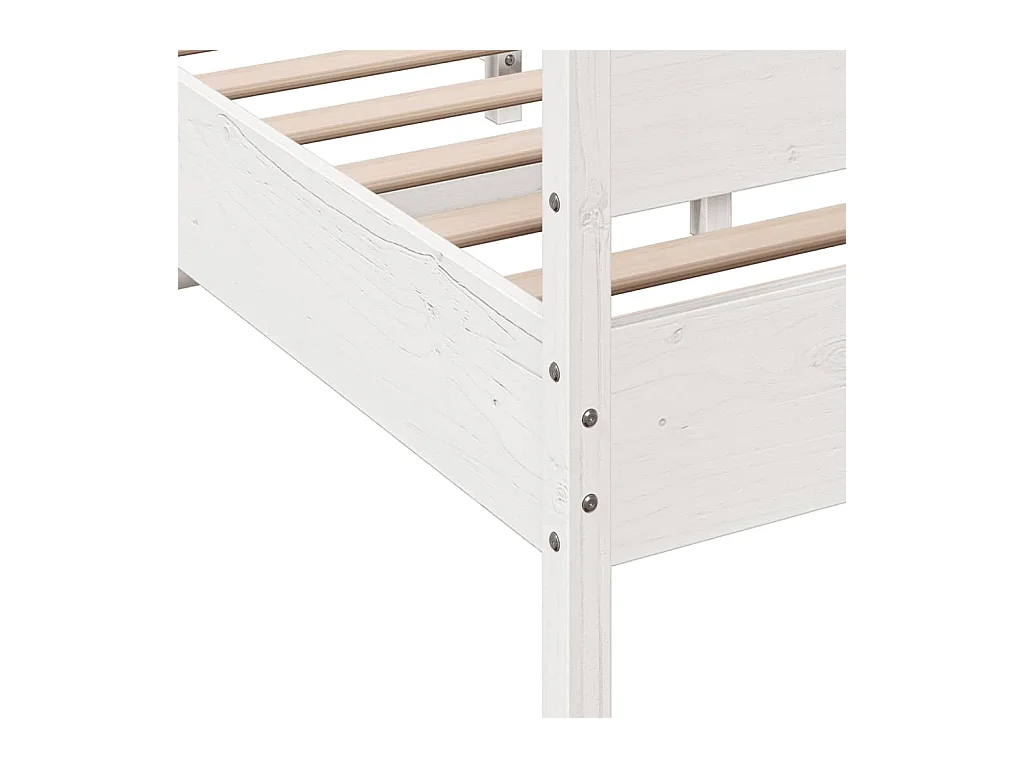 Bedframe zonder matras massief grenenhout wit 140x190 cm